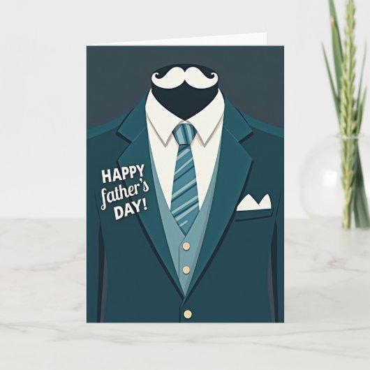 Teal Suit Fathers Day Card カード (正面)