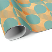 Teal, Tan, and Orange in Retro Look Pattern ラッピングペーパー (ロールコーナー)