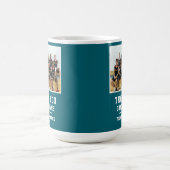 Teal Thank you Coach Team Name Photo コーヒーマグカップ (中央)