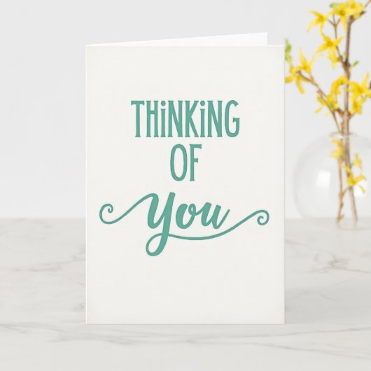 Teal Thinking Of You Card カード (黄色い花)
