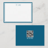 Teal three Border Monogram Note Card ノートカード (正面/裏面)