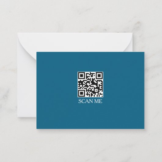 Teal three Border Monogram Note Card ノートカード (裏面)