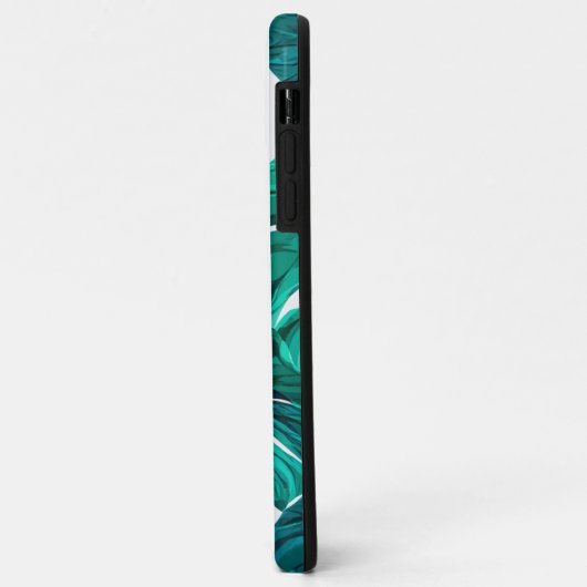 Teal Tropical Monstera Leaf Seamless Pattern Art Case-Mate iPhoneケース (裏面/左)