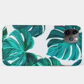 Teal Tropical Monstera Leaf Seamless Pattern Art Case-Mate iPhoneケース (裏面(横))