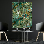 Teal Turquoise Gold Brown Minerals Marble Pattern ポスター<br><div class="desc">Beautiful contemporary aqua turquoise,  teal and gold brown minerals marble pattern. Ornate,  funky,  modern and whimsical hipster design for the artistic or artsy hip trend setter,  vintage retro art style or abstract graphic digital geometric motif designer.</div>