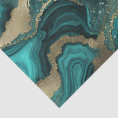 Teal Turquoise Gold Glitter Agate Geode Marble 薄葉紙 (詳細)