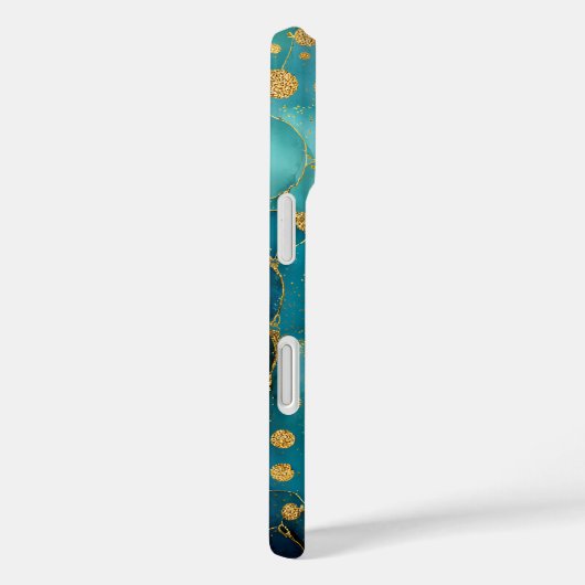 Teal, Turquoise & Gold Marble  Case-Mate iPhoneケース (裏面 / 右)