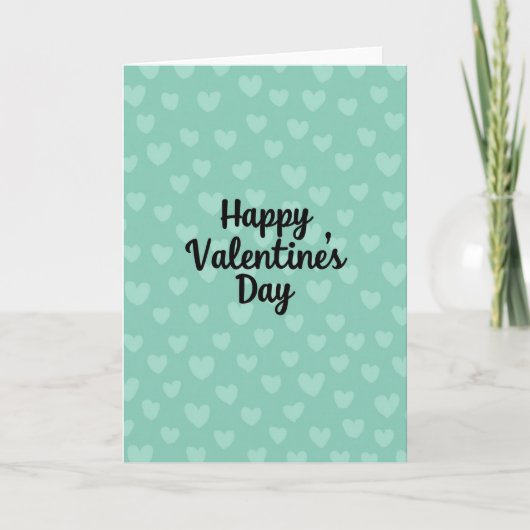 Teal Valentines Day Card カード (正面)