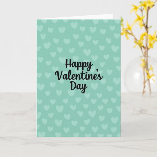 Teal Valentines Day Card カード (黄色い花)