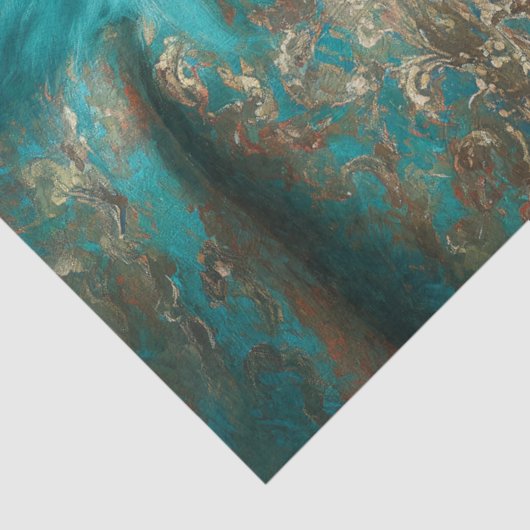 Teal Velvet Black Wolf Portrait 薄葉紙 (詳細)