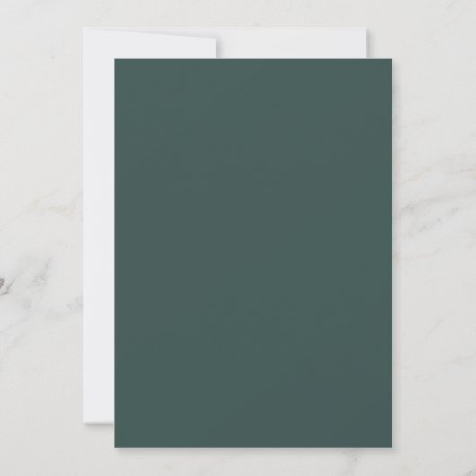 Teal Verdant Laurel Wedding 招待状 (裏面)