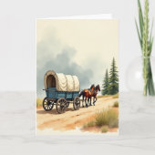 Teal Wagon Fathers Day Card カード (正面)