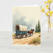 Teal Wagon Fathers Day Card カード (黄色い花)