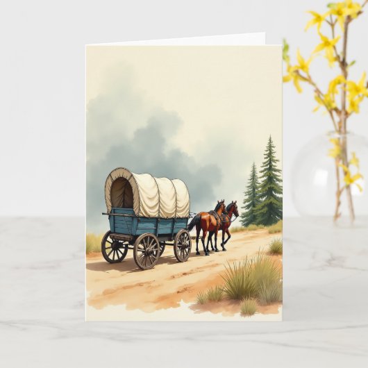 Teal Wagon Fathers Day Card カード (黄色い花)