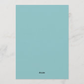 Teal Watercolor Bloom Romance Wedding 招待状 (裏面)