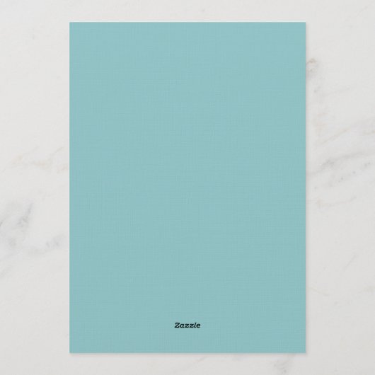 Teal Watercolor Bloom Romance Wedding 招待状 (裏面)