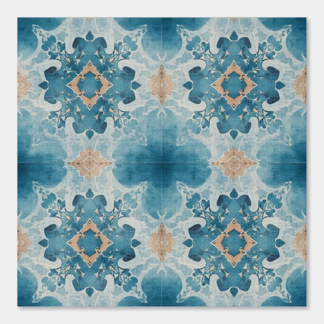 Teal Watercolor Filigree 壁紙 (正面)