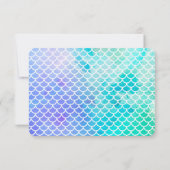 Teal Watercolor Unter Meerjungfrau Dankeschön 招待状 (裏面)