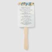 Teal Wedding Program Hand Fan ハンドファン (裏面)