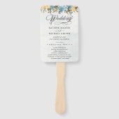 Teal Wedding Program Hand Fan ハンドファン (正面)