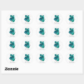 Teal WEdding roses customizable ラウンドシール (シート)