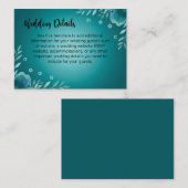 Teal Whisper Blooms Wedding エンクロージャーカード (正面/裏面)