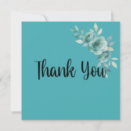 Teal Whisper Blooms Wedding サンキューカード
