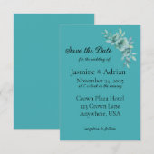 Teal Whisper Blooms Wedding セーブザデート (正面/裏面)