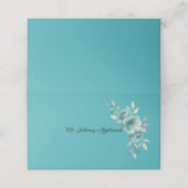Teal Whisper Blooms Wedding プレイスカード (外部開封)