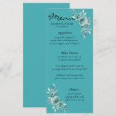 Teal Whisper Blooms Wedding メニュー (正面/裏面)