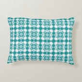 Teal White Checker Argyle Pattern アクセントクッション (裏面)