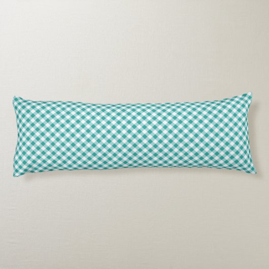 Teal White Gingham  ボディピロー (裏面)