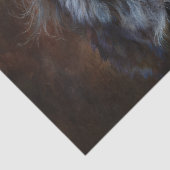 Teal White Stallion Western Furniture Decoupage 薄葉紙 (詳細)