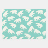 Teal Winter Christmas Theme Patterned Gift ラッピングペーパーシート (正面2)