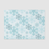 Teal Winter Ice Snowflake Pattern Tissue Paper 薄葉紙 (正面)