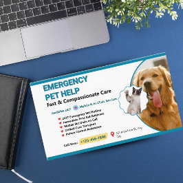 Teal & Yellow Pet Emergency Veterinary - Emergency 名刺