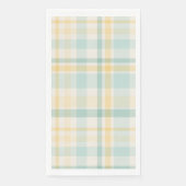 Teal Yellow Plaid Spring Easter Paper Guest Towels (正面)
