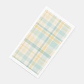 Teal Yellow Plaid Spring Easter Paper Guest Towels (コーナー)