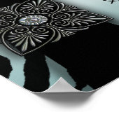 Teal Zebra Sweet Sixteen Party Banner ポスター (角)