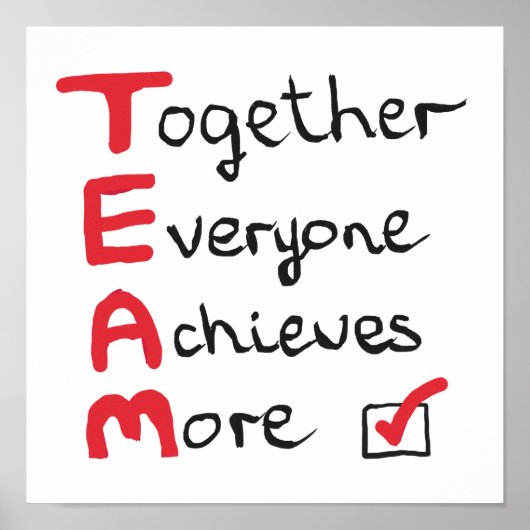 TEAM - みんなで協力すれば大きな力を発揮できる ポスター (正面)