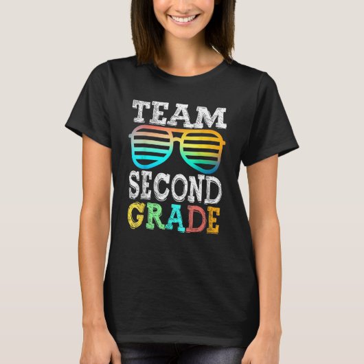 Team 2nd Grade Squad Second Teacher Student Back T Tシャツ (正面)