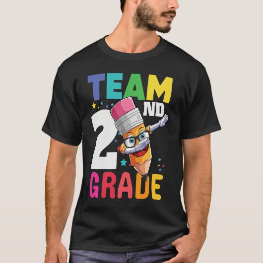 Team 2nd Grade Teacher Boys School Second Grade Sq Tシャツ (正面)