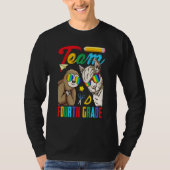 Team 4th Grade Sloth With Llama First Day Of Schoo Tシャツ (正面)