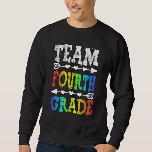 Team 4th Grade T Shirt Teacher Back To School スウェットシャツ (正面)