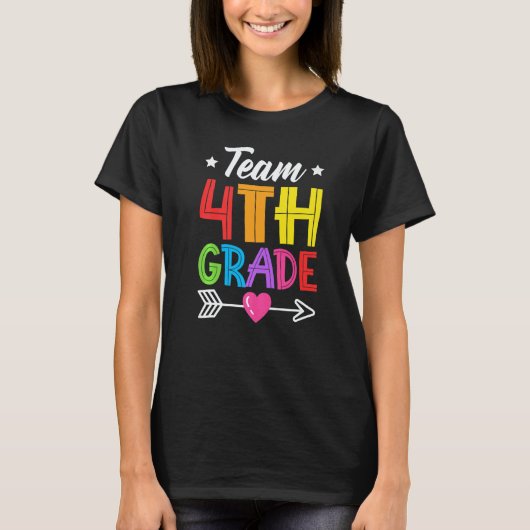 Team 4th Grade Teacher Student Kid Back To School  Tシャツ (正面)