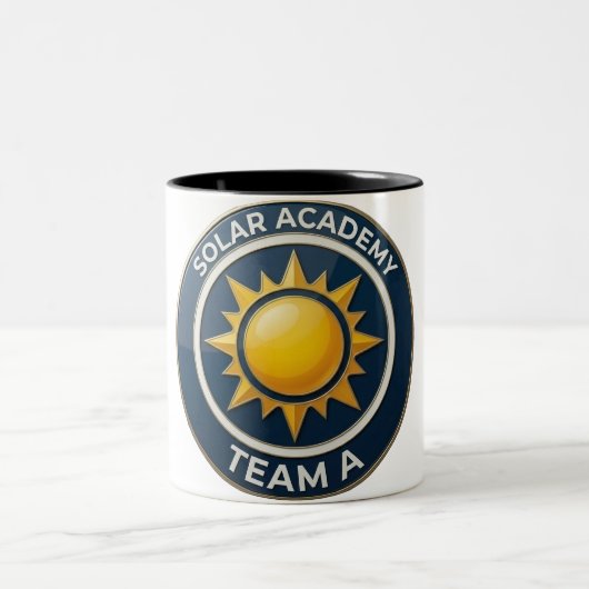 "Team A – SOLAR ACADEMY Bold Text Design for Leade ツートーンマグカップ (中央)