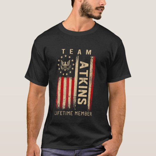 Team ATKINS Lifetime Member American Flag Tシャツ (正面)