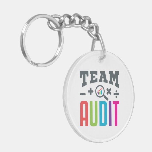 Team Audit Auditor Auditing Group Accountant キーホルダー (正面左)