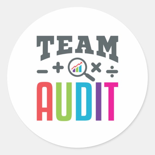 Team Audit Auditor Auditing Group Accountant ラウンドシール (正面)