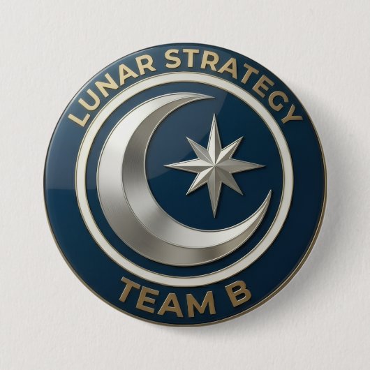 Team B Lunar Strategy Emblem | Moon & Star Leaders 缶バッジ (正面)